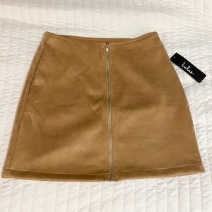 Lulus suede mini skirt tan